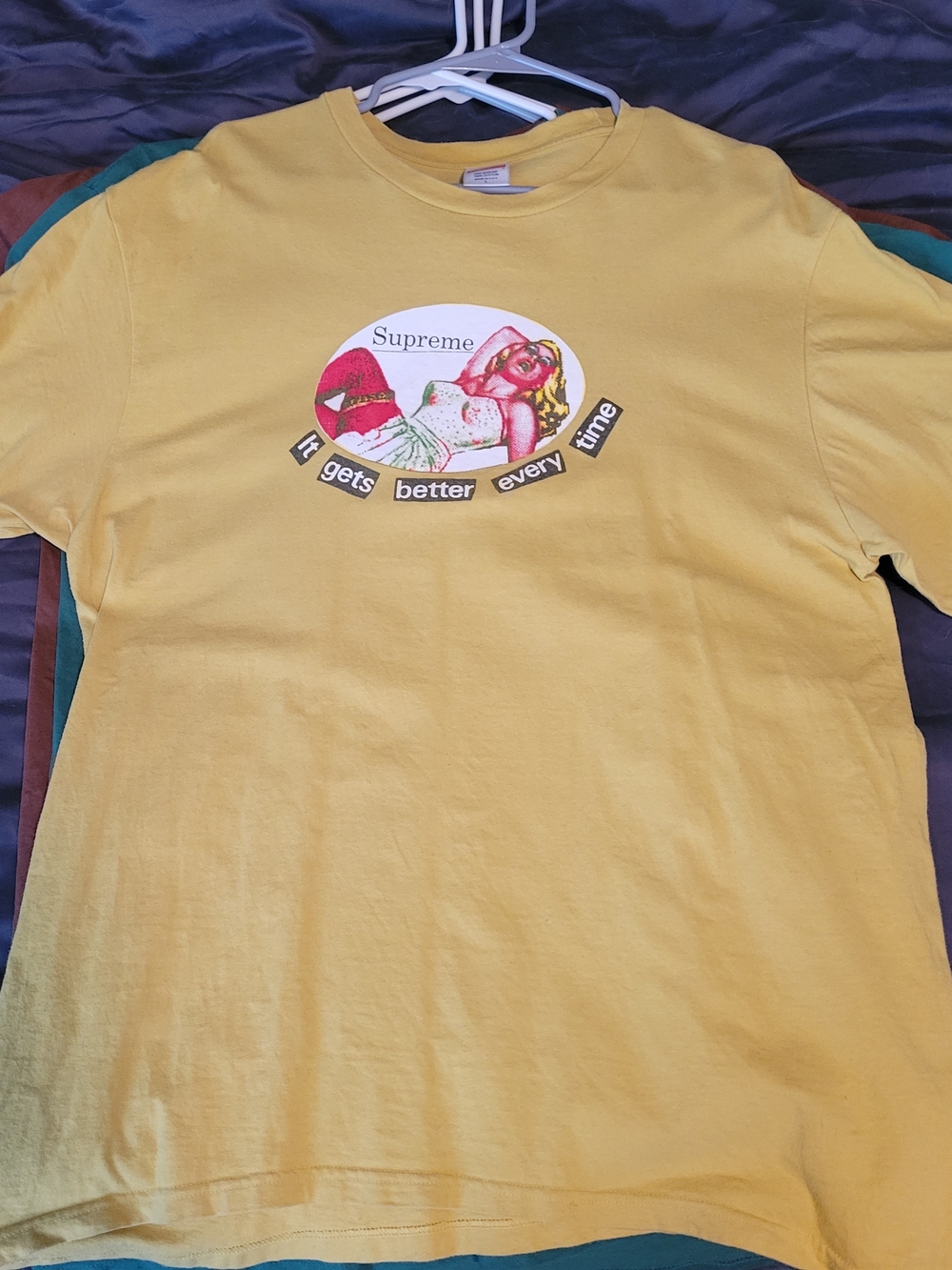 Supreme Yellow "It Gets Better Every Time" Retro Pinup Print